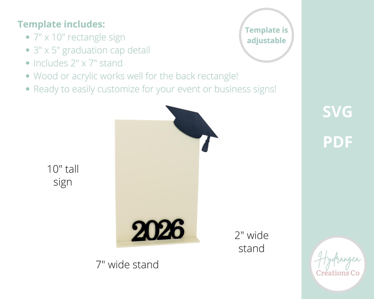 Graduation Class of 2026 Sign Template SVG Signage | Grad Party Sign | Event Menu Sign | Personalized Graduation Sign | Laser Cut File