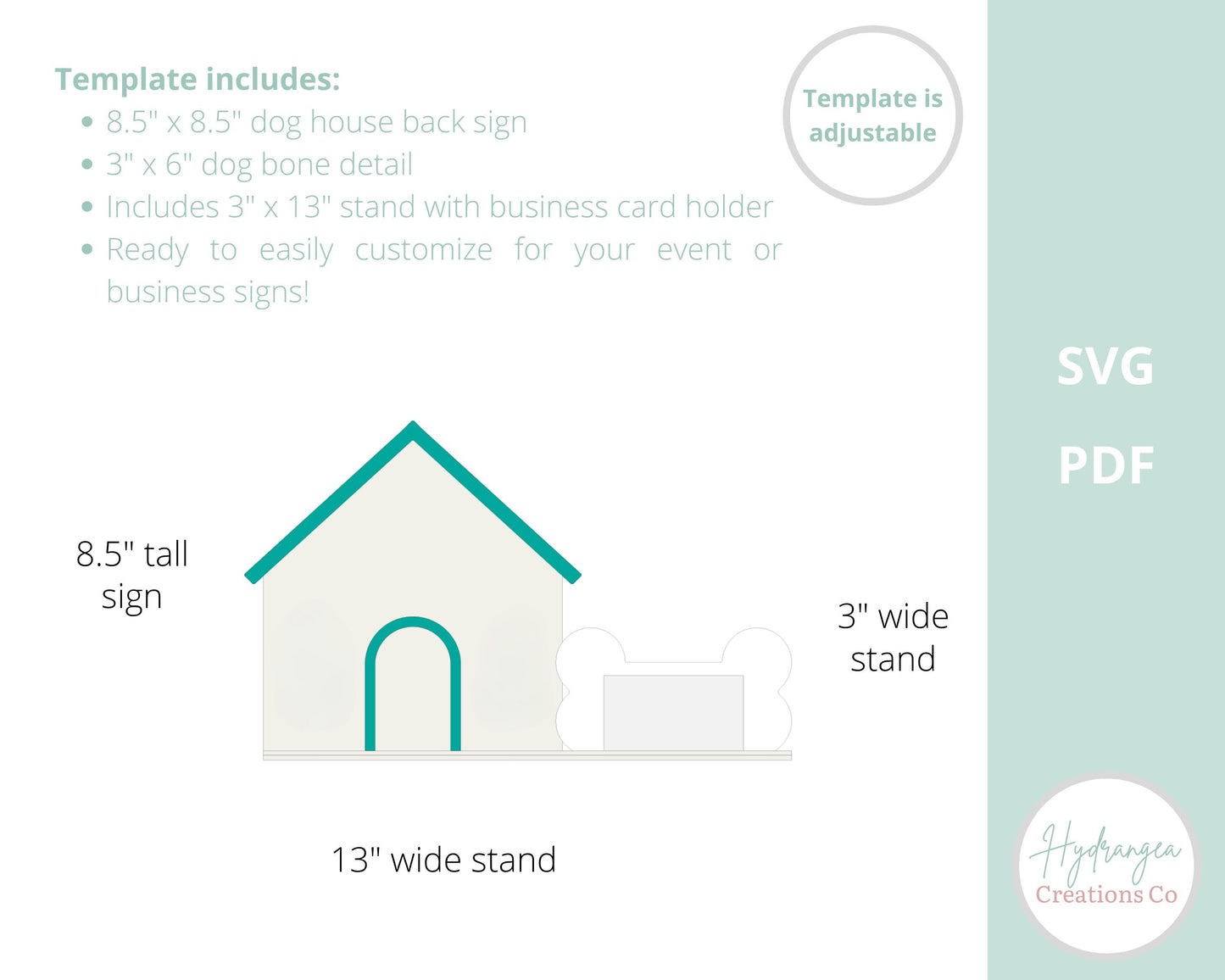 Dog House QR Code Rectangle Sign Template SVG Signage | Business Card Holder Sign | Social Media Sign | Craft Event Display | Laser Cut File