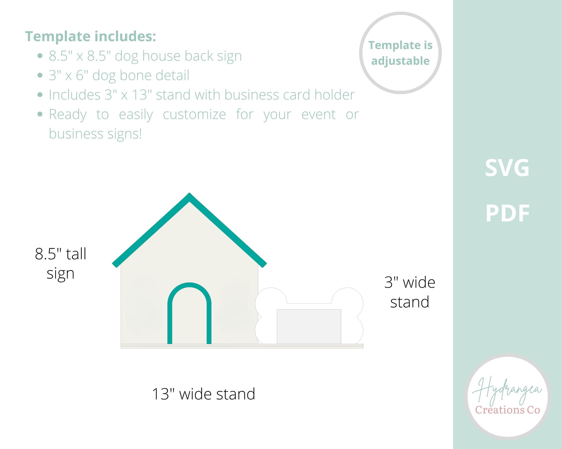Dog House QR Code Rectangle Sign Template SVG Signage | Business Card Holder Sign | Social Media Sign | Craft Event Display | Laser Cut File