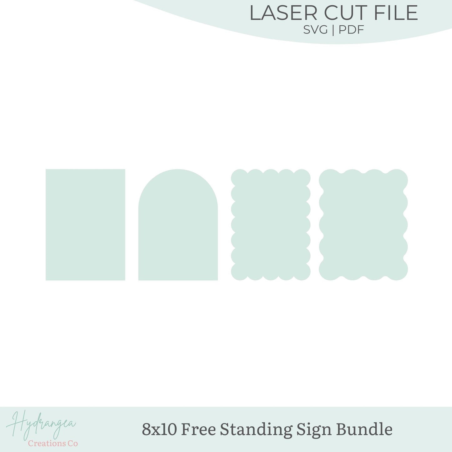 8x10 Free Standing Sign Bundle Laser Cut SVG File Template | Bar Menu Signature Drink Tabletop Sign | QR Code Payment Social Media Signage