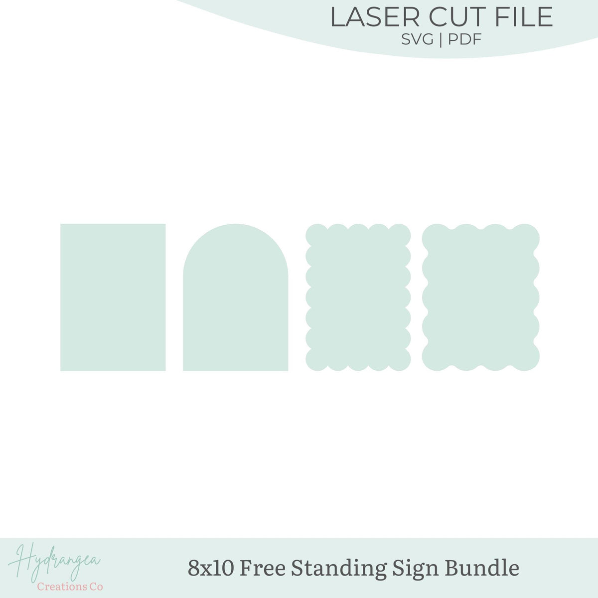 8x10 Free Standing Sign Bundle Laser Cut SVG File Template | Bar Menu Signature Drink Tabletop Sign | QR Code Payment Social Media Signage