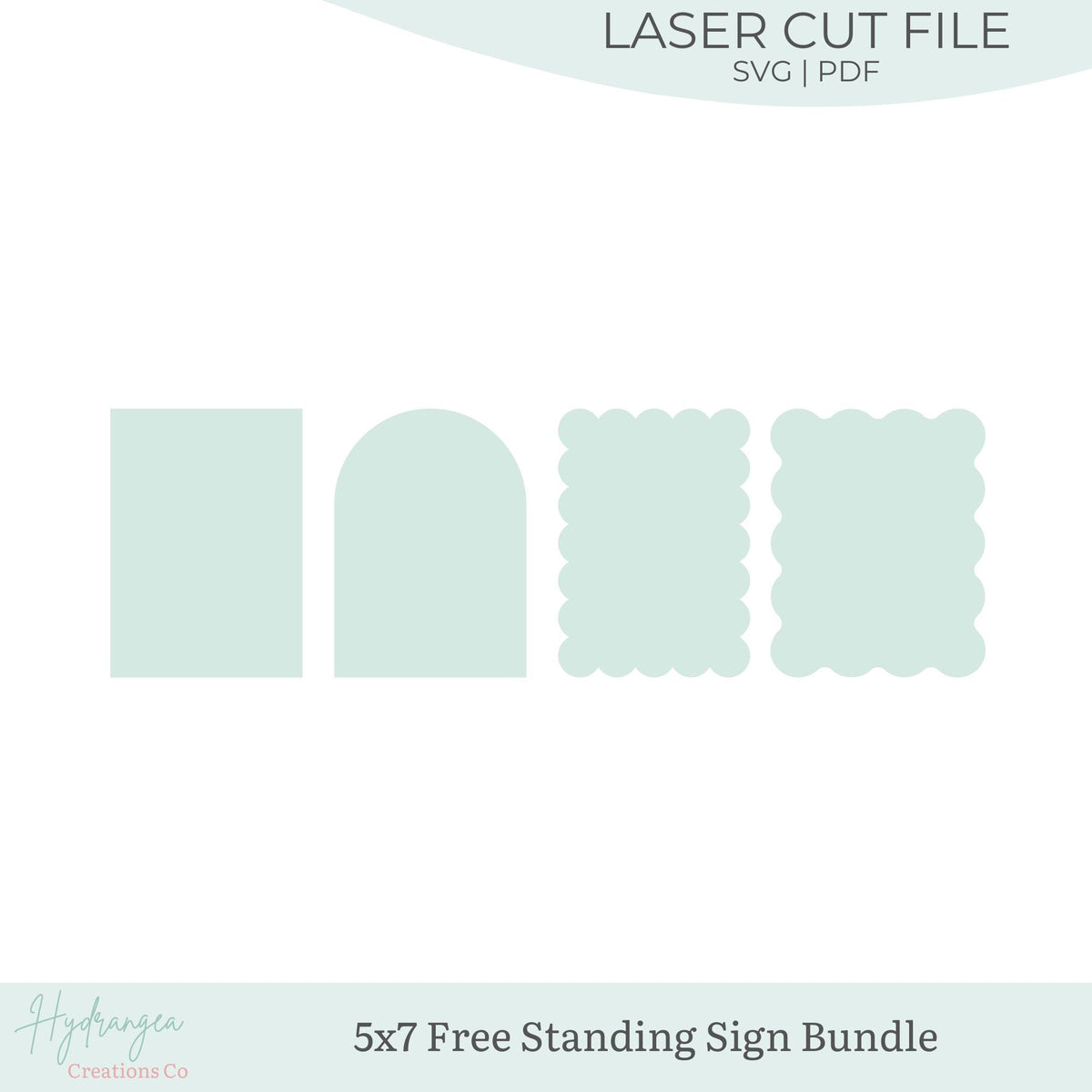 5x7 Free Standing Sign Bundle Laser Cut SVG File Template | Bar Menu Signature Drink Tabletop Sign | QR Code Payment Social Media Signage