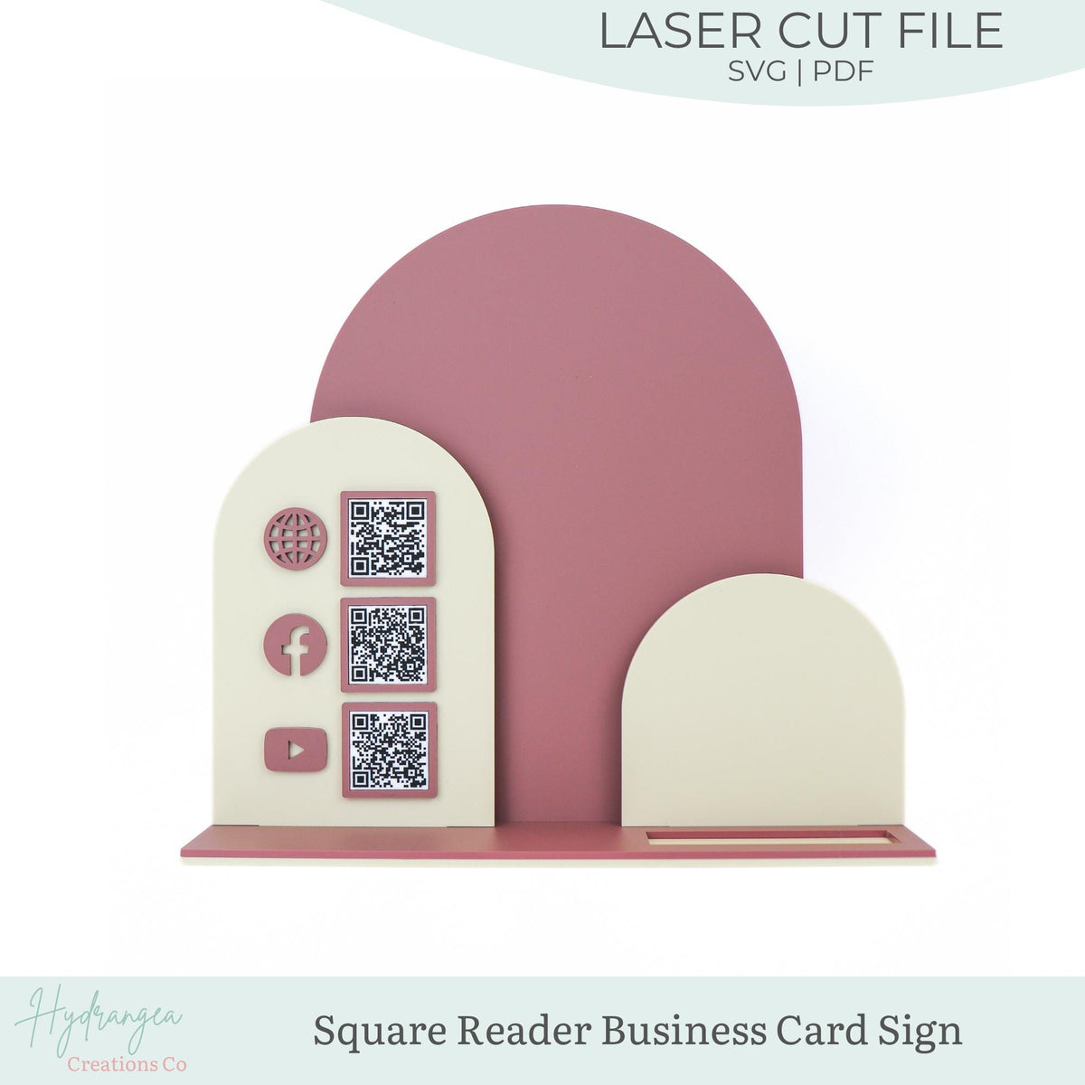 QR Code Social Media Square Reader Sign Laser SVG Cut File | Payment Scan to Pay Sign | Business Card Holder | Market Craft Show Display