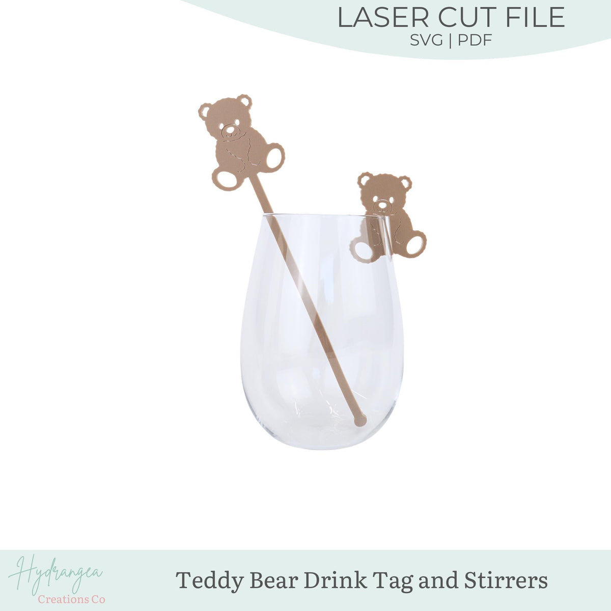Bear Drink Stir Stick Laser Cut File Template| Swizzle Stick Bundle SVG |Teddy Bear Drink Name Tag | Baby Shower Decor