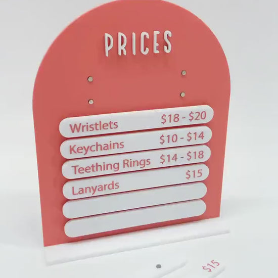 Magnetic Interchangeable Price Flavor Product Sign Laser File | Market Craft Show Retail Display | Acrylic Pricing List Sign | Bar Menu