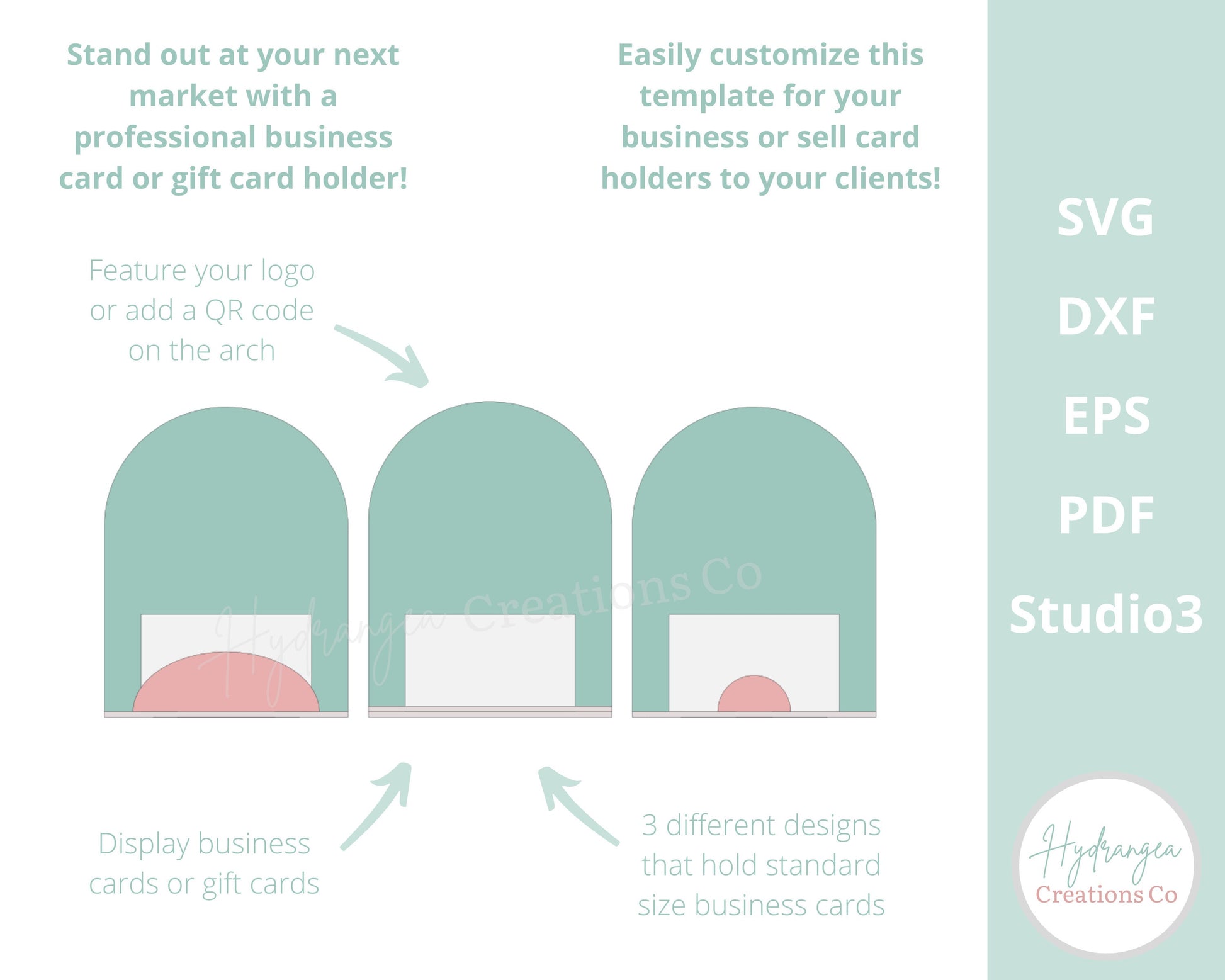 Arch Business Card Holder Bundle Laser File | Market Craft Show Retail Display | Scan to Pay QR Code Social Media Payment | Gift Card Stand